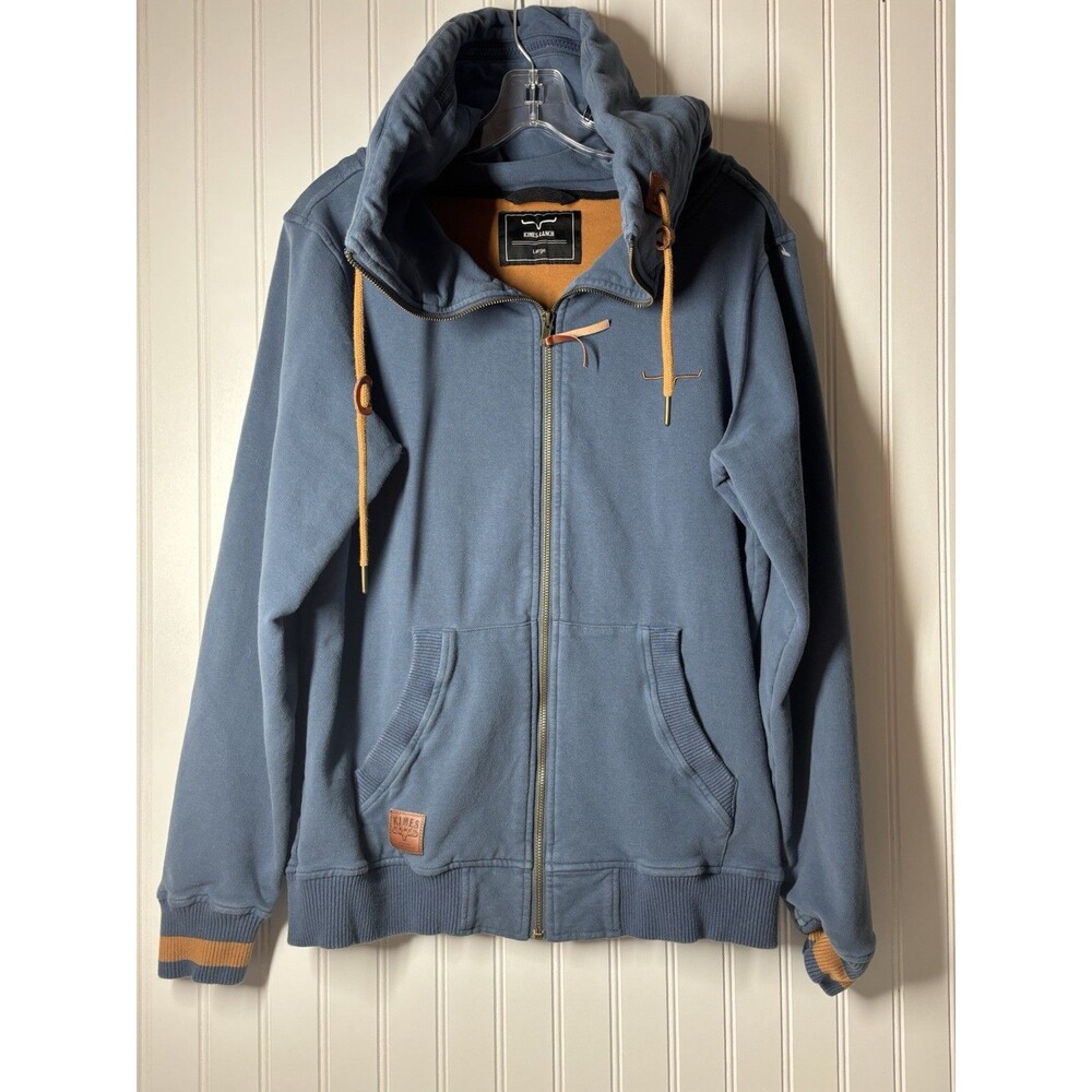 Kimes Ranch Jacket Full Zip Blue Mock Collar Womens Large